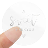 joycraft 2 Inch Sweet Thank You Stickers, 120Pcs Thank You Party Favor Labels Stickers, Clear Silver Envelope Seals, Round Gift Sticker for Bags, DIY Craft, Small Business