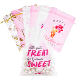 joycraft 30Pcs Valentine's Day Organza Bags - 4x6In Heart Drawstring Party Favor Bags, Small Valentine's Day Gift Wrapping Pouches for Jewelry, Cookie, Candy, Chocolate