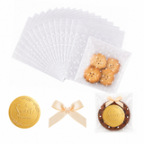 joycraft 100 Pcs Cookie Bags with Seal,3.9x3.9 inch Clear Treat Bags