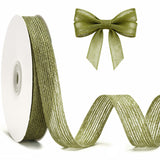 joycraft Burlap Ribbon - Olive Green Jute Craft Ribbon 3/4 Inch x 20 Yards, Rustic Mesh Fabric Ribbon for Fall Decor, Wreaths, DIY Crafts & Rustic Wedding