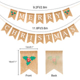 joycraft Merry Christmas Banner Burlap, Christmas Fireplace Banner, Vintage Rustic Christmas Banner, Christmas Wall Bunting, Christmas Hanging Banner for Home, Xmas Party, Office, Store