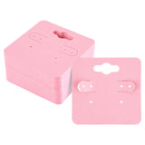 joycraft Earring Cards - 2 Inch Pink Earring Display Holder Cards, 100Pcs Kraft Paper Blank Stud Cards with 6 Holes for Selling, Jewelry DIY Crafts