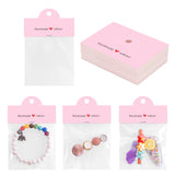 joycraft 100Pcs Pink Packaging for Small Business, Jewelry Package Supplies with Clear Bags, Jewelry Display Bags for Selling, Craft Packaging Set for Bracelets, Key Chains, Earring, Necklace.