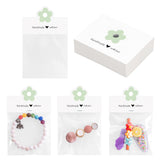 joycraft Jewelry Packaging for Small Business – 100Pcs White Bracelet Display Cards with Clear Bags, Small Handmade Jewelry Display Set for Bracelets, Key Chains, Earring, DIY Craft