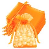 joycraft 50Pcs Orange Organza Bags - 2.7x3.5 Inch Drawstring Halloween Pouch with Mesh, Small Organza Gift Pouch for Thanksgiving, Wedding Favors, Jewelry Display, Candy Bags