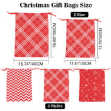 joycraft 6Pcs Christmas Drawstring Bags, Red Cotton Christmas Gift Bags Assorted Size, Christmas Wrapping Sacks, Christmas Cloth Pouches for Gift Box, Doll, Toy, Large Christmas Presents