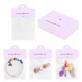 joycraft 100Pcs Purple Packaging for Small Business, Jewelry Package Supplies with Clear Bags, Jewelry Display Bags for Selling, Craft Packaging Set for Bracelets, Key Chains, Earring, Necklace.