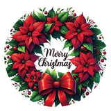 joycraft Merry Christmas Stickers - 120Pcs Red Poinsettia Wreath Holiday Gift Stickers, 2In Round Christmas Party Favor Labels for Gift Bags, Envelope Seal, DIY Craft