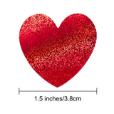 Glitter Red Heart Stickers, 1.5 inch Glitter Heart Labels, 500Pcs Shiny Heart Self Adhesive Stickers, Foil Heart Stickers for Valentine's Day, Mother's Day, Wedding, Anniversaries, Reward