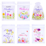 joycraft 30Pcs Mother's Day Organza Bags - 4x6In Floral Mesh Drawstring Gift Bags, 5 Style Happy Mother's Day Gift Wrapping Bags for Jewelry, Candy, DIY Craft, Cards