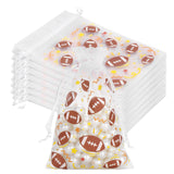 joycraft 30Pcs Football Organza Bags - 4x6In Sport Drawstring Treat Bags, Small Organza Party Favor Bags for Game Day, Tailgate, Birthday, Matches