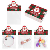 joycraft Jewelry Packaging for Small Business – 100Pcs OPP Clear Christmas Treat Bags with Santa Header Cards, Christmas Jewerly Display Bags Packaging for Party Favors, Bakery & Holiday Gift Wrapping