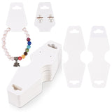 joycraft 100Pcs Bracelet Display Cards - 4.7x1.7 in White Paper Self‑Adhesive Jewelry Cards, Foldable Necklace & Earring Display Card with Hole for Small Business, Exhibition, Supplies