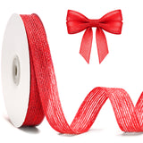 joycraft Burlap Ribbon - 20 Yards Red Jute Craft Ribbon, 3/4 Inch Rustic Mesh Fabric Ribbon for Gift Wrapping, Bows, Christmas Decor & DIY Crafts