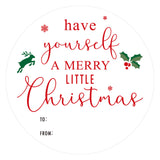 joycraft Merry Christmas Stickers - 120Pcs Holiday Gift Stickers, 2 in Round Red & White Xmas Name Gift Labels, Have Yourself a Merry Little Christmas Labels for Bags, Envelope Seal, DIY Craft