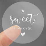 joycraft 2 Inch Sweet Thank You Stickers, 120Pcs Thank You Party Favor Labels Stickers, Clear Silver Envelope Seals, Round Gift Sticker for Bags, DIY Craft, Small Business
