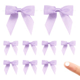 joycraft 50Pcs Twist Tie Bows, 3 Inches Satin Ribbon Twist Tie Bows, Holiday Gift Ribbon Bows, Small Satin Ribbon Bows for Birthday, Baby Shower, Wedding, Party Favor (Purple)