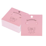 joycraft Earring Display Cards - 100Pcs Pink Paper Necklace Display Cards, 3.1 in Square Jewelry Studio Card for Selling, Small Business, Craft Fair, Retail
