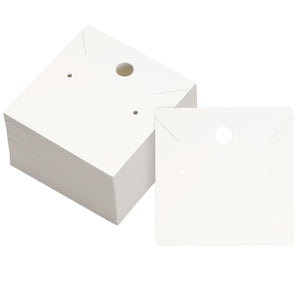 joycraft 100Pcs Earring Display Cards – 2.36In White Square Necklace Display Cards, Earring Kraft Paper Holder Cards for Handmade Jewelry, Small Business, Craft Fair, Retail Display