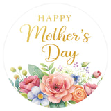 joycraft 60Pcs Mother's Day Gift Stickers, Happy Mother's Day Stickers, 2 Inch Gold Rose Round Labels for Gift Wrapping, DIY Card, Craft, Cookie Bags