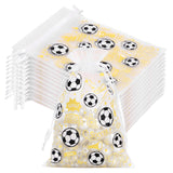 joycraft 30Pcs Soccer Organza Bags - 4x6In Sport Drawstring Treat Bags, Small Organza Party Favor Bags for Game Day, Tailgate, Birthday, Matches