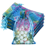 joycraft Blue Organza Bags 4x6 inch – 50pcs Drawstring Jewelry Pouch, Small Sheer Gift Wrap Bags for Wedding Favors, Birthday Party, Christmas Gift, Handmade Soap