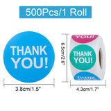 joycraft 500Pcs Thank You Stickers, 8 Colors Thank You Gift Stickers Rolls, 1.5" Round Colorful Thank You Stickers for Small Business, Gift Wraping, Party Favor, Bags