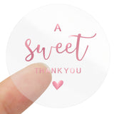 joycraft 2 Inch Sweet Thank You Stickers, 120Pcs Thank You Party Favor Labels Stickers, Clear Rose Pink Envelope Seals, Round Gift Sticker for Bags, DIY Craft, Small Business