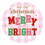joycraft Merry Christmas Stickers - 120 Pcs Pink Buffalo Plaid Holiday Gift Sticker, 2 in May Your Christmas be Merry and Bright Labels for Gift Wrapping, Candy Bags, Envelope Seal, DIY Craft