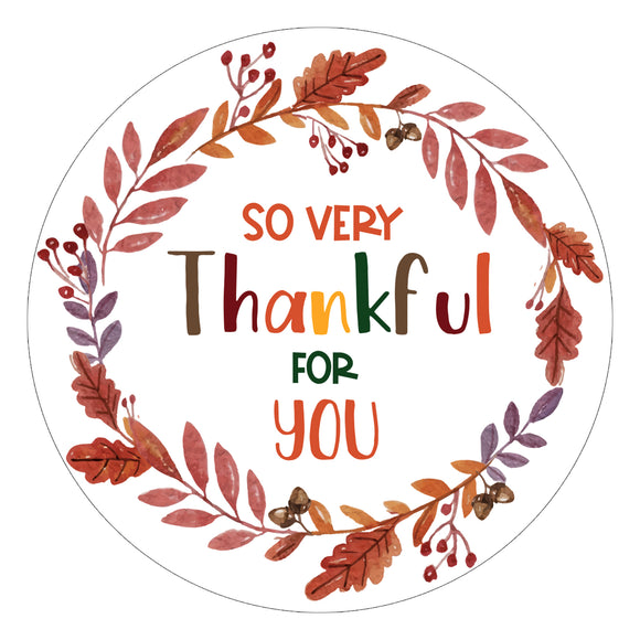 joycraft 60Pcs Autumn Stickers, 2 inch Thankful for You Gift Stickers, Fall Leaves Labels, Gift Tags Stickers for Holiday, Party, DIY Craft, Thanksgiving, Gift Wrapping