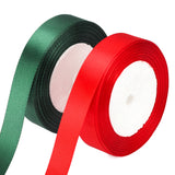 joycraft Christmas Gift Ribbon, 50Yds Christmas Red and Green Ribbon, 3/4Inch Christmas Craft Ribbon, Christmas Tree Satin Ribbon for Gift Wrapping, DIY Crafts, Wreath, Bow（2 Rolls）