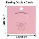 joycraft Earring Display Cards - 100Pcs Pink Paper Necklace Display Cards, 3.1 in Square Jewelry Studio Card for Selling, Small Business, Craft Fair, Retail