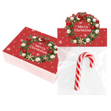 joycraft Jewelry Packaging for Small Business – 100Pcs OPP Clear Xmas Treat Bags with Merry Christmas Wreath Cards, Christmas Jewerly Display Bags Packaging for Selling, Party Favors, Holiday