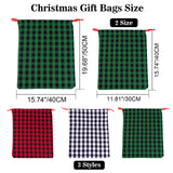 joycraft 6Pcs Christmas Drawstring Gift Bags, 3 Styles Buffalo Plaid Christmas Bags,  Cotton Cloth Christmas Wrapping Sacks, Christmas Cloth Pouches for Gift Box, Doll, Toy, Large Xmas Presents