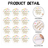 joycraft 60Pcs Thank You for Celebrating with Us Stickers, 2" Gold Thank You Gift Stickers, Colorful Dot Round Label Stickers for Baby Shower, Wedding, Birthday, Party Favor