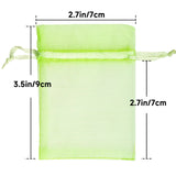 joycraft 50Pcs Light Green Organza Bags – 2.7x3.5 In Sheer Jewelry Mesh Pouch, Small Party Favor Drawstring Pouch for Wedding, Birthday, Baby Shower, DIY Craft