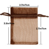 joycraft 50Pcs Coffee Brown Organza Bags – 2.7x3.5 In Holiday Sheer Drawstring Pouch, Small Jewelry Organza bags for Wedding Favor, DIY Craft, Christmas, Thanksgiving