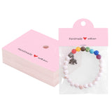 joycraft 100Pcs Pink Packaging for Small Business, Jewelry Package Supplies with Clear Bags, Jewelry Display Bags for Selling, Craft Packaging Set for Bracelets, Key Chains, Earring, Necklace.