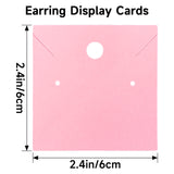 joycraft 100Pcs Earring Display Cards – 2.36In Pink Square Necklace Display Cards, Earring Kraft Paper Holder Cards for Handmade Jewelry, Small Business, Craft Fair, Retail Display