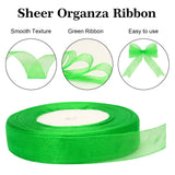 joycraft 3/4 Inch Gift Wrap Ribbon, 50Yards Sheer Organza Ribbon, Green Gift Ribbon, Organza Gift Ribbon for Christmas, Flower Bouquet, DIY Crafts, Bows