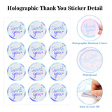 joycraft 120Pcs Thank You Stickers, 2 inch Holographic Thank You Gift Stickers, Round Rainbow Silver Seal Stickers, Thank You Stickers for Small Business, Birthday, Wedding, Baby Shower