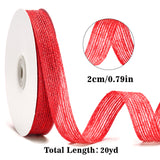 joycraft Burlap Ribbon - 20 Yards Red Jute Craft Ribbon, 3/4 Inch Rustic Mesh Fabric Ribbon for Gift Wrapping, Bows, Christmas Decor & DIY Crafts