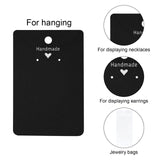 joycraft 100Pcs Earring Display Cards with Bags, Black Necklace Display Cards, 3.5x2.4 inch Paper Jewelry Display Cards for Selling, Hanging Earring and Necklace, DIY Crafts, and Retail