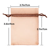 joycraft 50Pcs Light Brown Organza Bags – 2.7x3.5 In Sheer Jewelry Mesh Pouch, Small Party Favor Drawstring Pouch for Wedding, Birthday, Baby Shower, DIY Craft