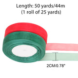 joycraft Organza Chiffon Ribbon, Gift Wrapping Ribbon, 50 Yards x 3/4" Green and Red Sheer Organza Ribbon, Gift Ribbons for Presents, Floral, Hair, Party, Wedding Decoration and Xmas