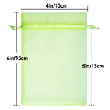 joycraft 50Pcs Light Green Organza Bags - 4x6 In Party Favor Drawstring Mesh Pouch, Sheer Organza Jewelry Bags for Birthday, Baby Shower, Wedding, Graduation
