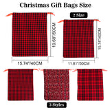 joycraft 6Pcs Christmas Buffalo Plaid Drawstring Bags, Cotton Christmas Drawstring Bags, Snowflake Christmas Sacks, Assorted Sizes Cloth Pouches for Gift Wrap, Christmas, Holiday, Birthday