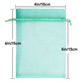 joycraft 50Pcs Aqua Blue Organza Bags - 4x6 In Jewelry Drawstring Mesh Pouch, Sheer Holiday Gift Bags for DIY Craft, Christmas Gift, Jewelry Packaging, Wedding Favor