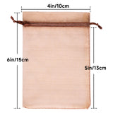 joycraft 50Pcs Light Brown Organza Bags - 4x6 In Party Favor Drawstring Mesh Pouch, Sheer Organza Jewelry Bags for DIY Craft, Christmas Gift, Small Business, Wedding Favor