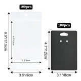 joycraft 100Pcs Keychain Display Cards with Self-Sealing Bags, 3x4.7 in Black Paper Jewelry Cards Holder, Blank Jewelry Wrapper Card for Selling, Craft Fairs